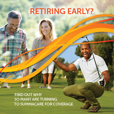 Collage of two people walking together and a person golfing