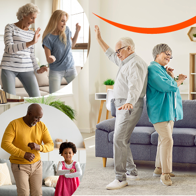 Collage of people dancing